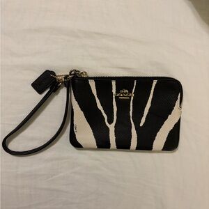 Coach Black and White Wristlet